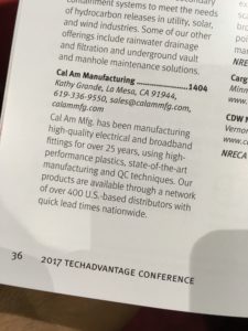 Cal Am Manufacturing at Tech Advantage Expo in San Diego